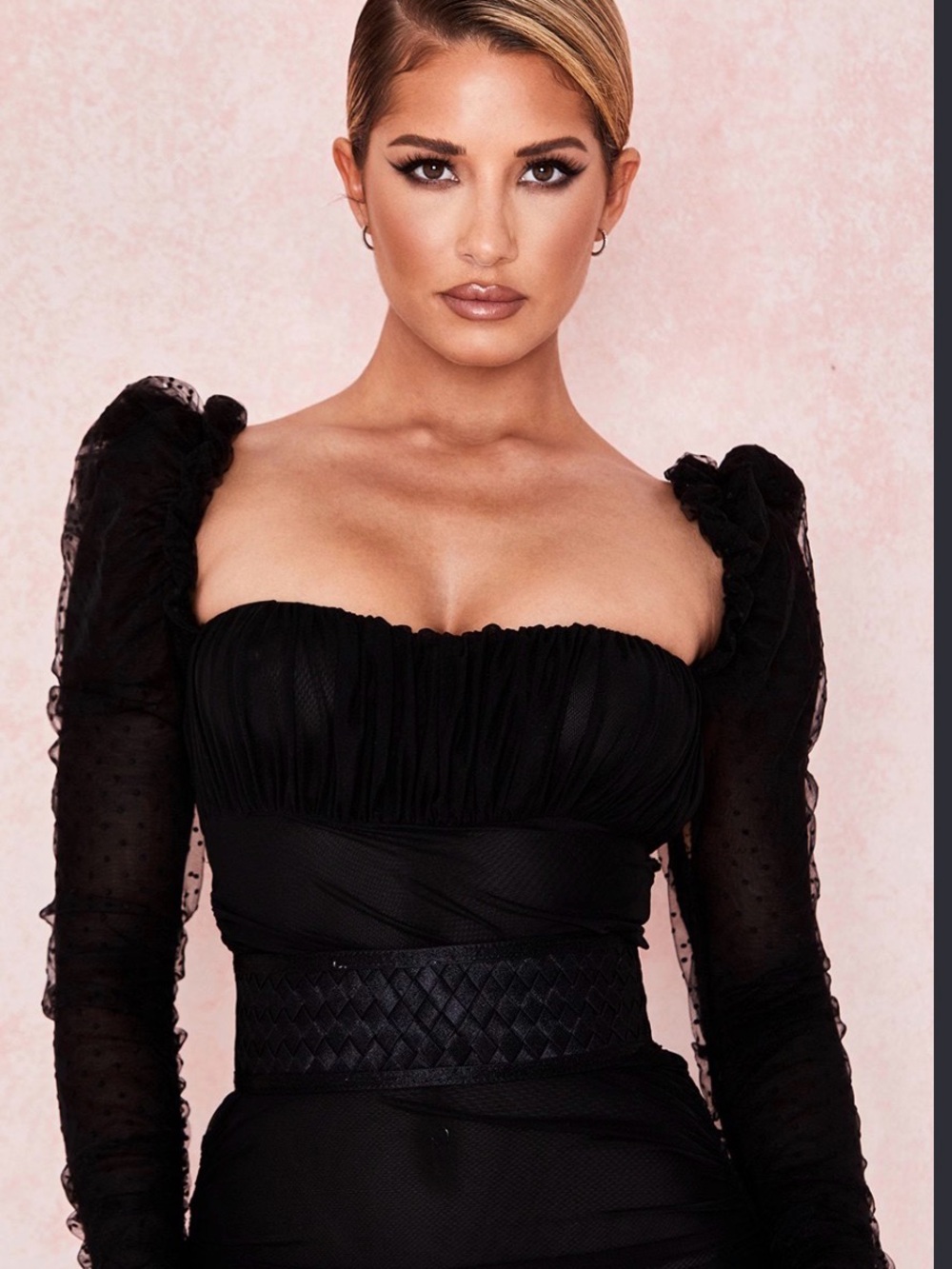 House of CB Black Textured Corset Belt